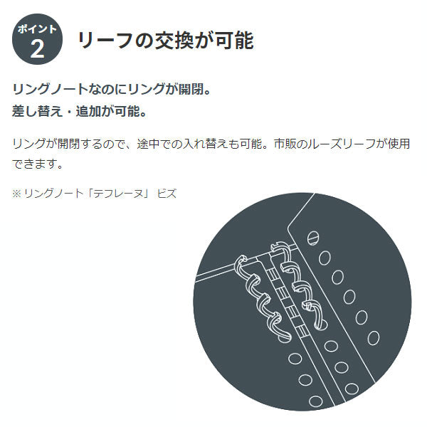 リングノート「テフレーヌ」 ビズ A5 2色 タテ型 KINGJIM 9854TEB
