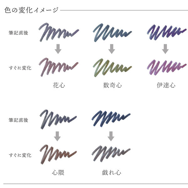ゆらめくインク 万年筆用ボトルインク 第2弾 水性染料 20ml [全5色] セーラー万年筆 13-1530　 *ネコポス不可*