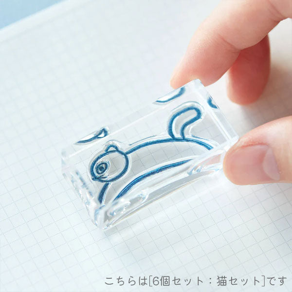 *販売中止*透明スタンプ「氷印（こおりじるし）」6個セット [全6種類]  キングジム HITOTOKI CLSS [M便 1/8]