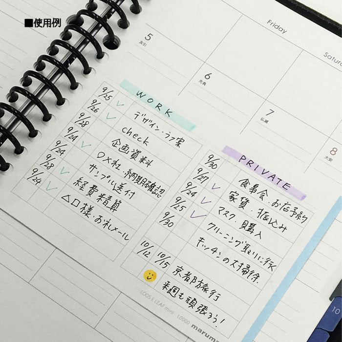 ルーズリーフ TO DOリスト ミニ /50枚 TODOリスト(表面)/5mm方眼罫(裏面) maruman　L1439
