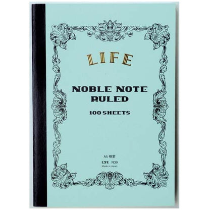 【1冊のみネコポス便対応可能商品】ノーブルノート　Ａ５　横罫　ＮＯＢＬＥ　ＮＯＴＥ＜表紙：ライトブルー＞100枚　ライフ《LIFE》N39