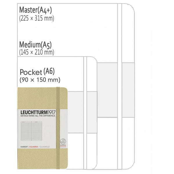 ≪方眼≫　LEUCHTTURM1917(ロイヒトトゥルム)　ノート　ポケットサイズ　Ａ６　Squared(方眼)　ネイビー　1896-342919　【ネコポス可】