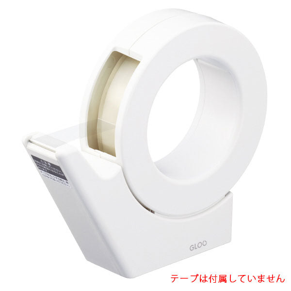 【GLOO グルー】シリーズ テープカッター 白 ＜吸盤ハンディタイプ 太巻き＞ コクヨ T-GM500W テープ付属なし