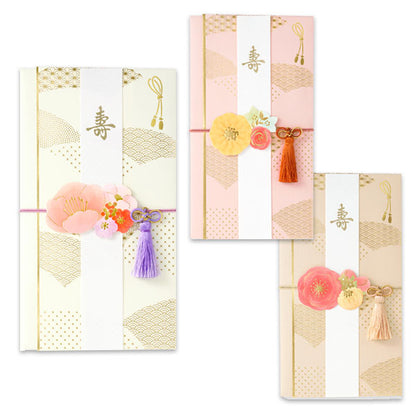 ご祝儀袋 花飾り金封 [全3色] 1枚入り マルアイ キ30 [M便 1/4]