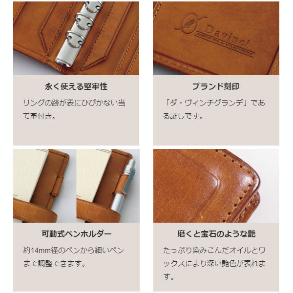 ダ・ヴィンチ  グランデ  ロロマクラシック  聖書サイズ   システム手帳 リング径15mm　[全7色]　 レイメイ藤井 DB3011＊