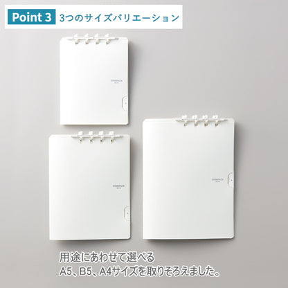 二つ折りリングノート 「コンパックノート」  A4サイズ [全10色]  キングジム 20-9956** 【1冊のみネコポス便対応可】