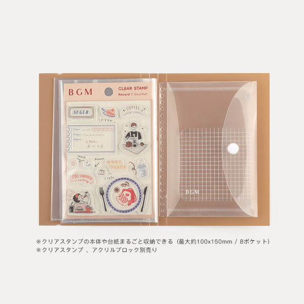 クリアスタンプファイル [全4色] 8ポケット  BGM　BT-CF00* [M便 1/4]