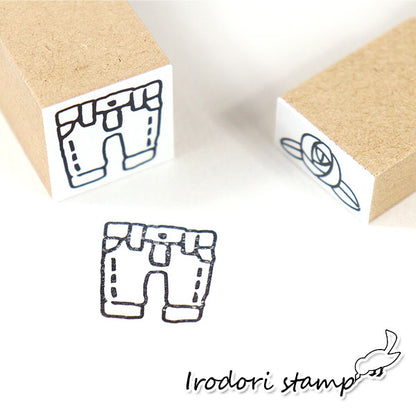 オリジナル irodori stamp バラ/デニム 中国ゴム印 イロドリスタンプ [M便 1/40]