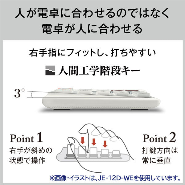 CASIO 人間工学電卓 右手用 デスクタイプ カシオ計算機 210-DE-12D-WE-N【送料無料※】