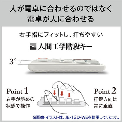 CASIO 人間工学電卓 右手用 デスクタイプ カシオ計算機 210-DE-12D-WE-N【送料無料※】