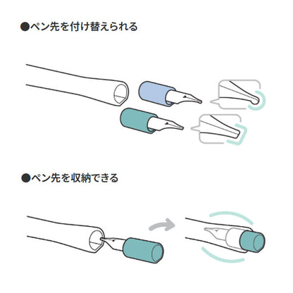 hocoro《ホコロ ダブル》 万年筆ペン先のつけペン (全２色) ペン先２種+ペン軸１本入り セーラー万年筆 12-0220-0**　M便 1/7］