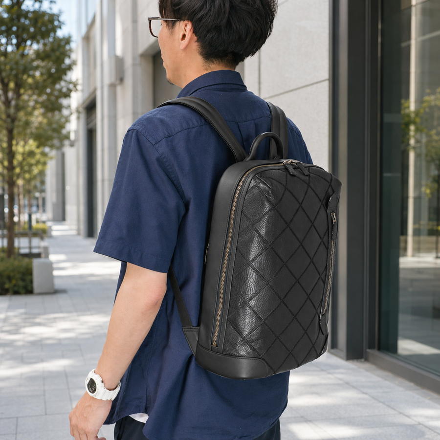 ☆正規販売店☆TRION＜トライオン＞バックパック(シボ革) PANELシリーズ A4対応 13インチPC収納 トライオン DPC278R-BLACK  [保証書付き]【送料無料*】