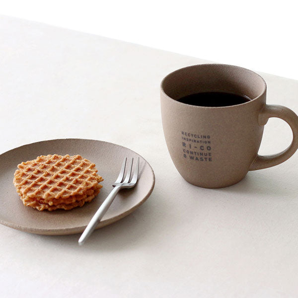 GOOD MORNING マグカップ 200 [ナチュラル] ロゴ入り 再生備前 the continue RI-CO MUG200-N-01 専用ボックス入り