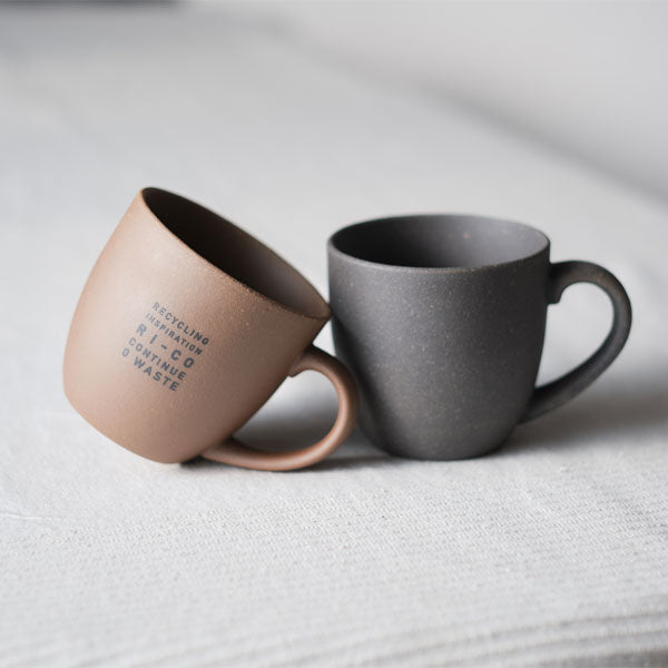 GOOD MORNING マグカップ 200 [ナチュラル] ロゴ入り 再生備前 the continue RI-CO MUG200-N-01 専用ボックス入り