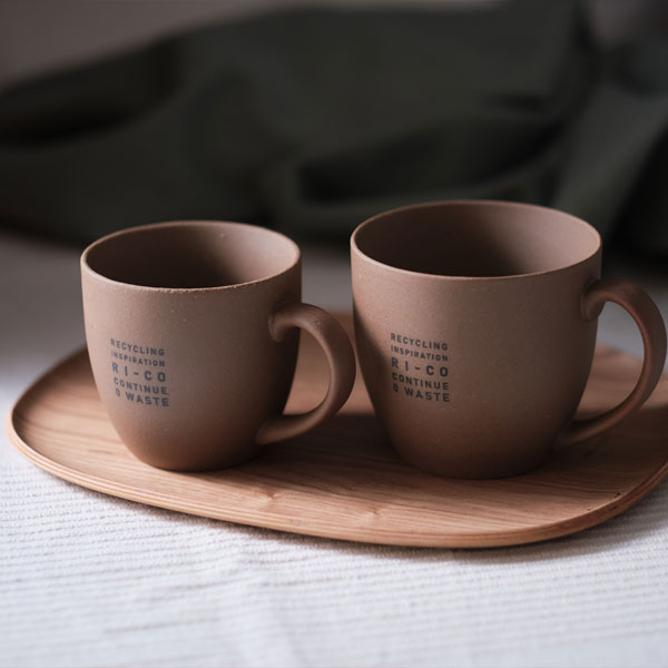 GOOD MORNING マグカップ 200 [ナチュラル] ロゴ入り 再生備前 the continue RI-CO MUG200-N-01 専用ボックス入り