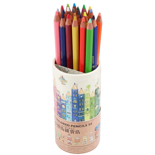 水彩色鉛筆24色 空想街雑貨店紙管入り [全4柄] サクラクレパス EPY24KE