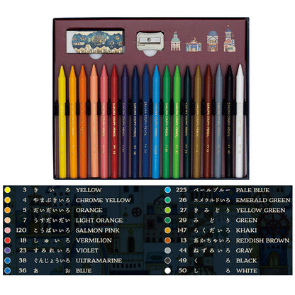 空想街雑貨店 クーピー18色セット [全2種類] サクラクレパス FY18-KZA/KZB [M便 1/2]