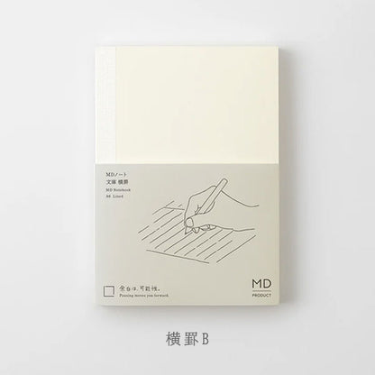 《MD PRODUCT》MDノート 文庫 [無罫/横罫/方眼罫/ドット方眼] デザインフィル 15376/15377/15378/15379 [M便 1/4]