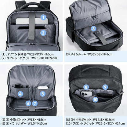 カジュアルPCバックパック 17L [15.6・16型ワイドPC対応] サンワサプライ BAG-BP18BK【送料無料*】