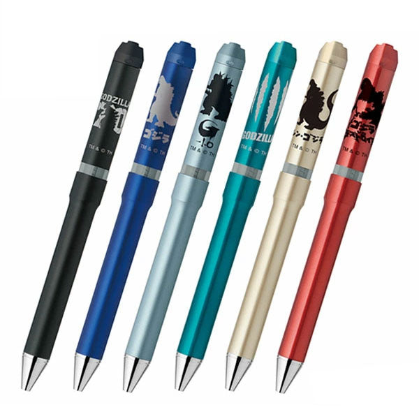 【限定】ゼブラ シャーボNu ゴジラ デザイン 回転式 多機能ペン ボール径0.5/0.7mm 専用化粧箱付き 3機能（2色エマルジョン芯黒/赤+シャープ0.5mm) ゼブラ SB35-GZ24/SBS35-GZ24 zen_2511
