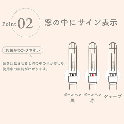 【名入れ無料！ネコポス送料無料】 限定！シャーボNu リラックスカラーシリーズ 回転式 多機能ペン ボール径0.5mm 3機能（2色エマルジョン0.5黒/赤+シャープ0.5mm） ゼブラ SBS35-RC [M便 1/3] zen_2511